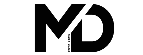 Logo of Muxsin Digital featuring a modern “MD” monogram design.
